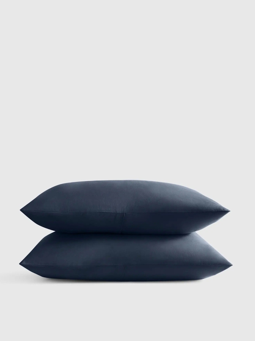 Quince Organic Crisp Percale Pillowcase Set Of 2, King, Navy, Like New